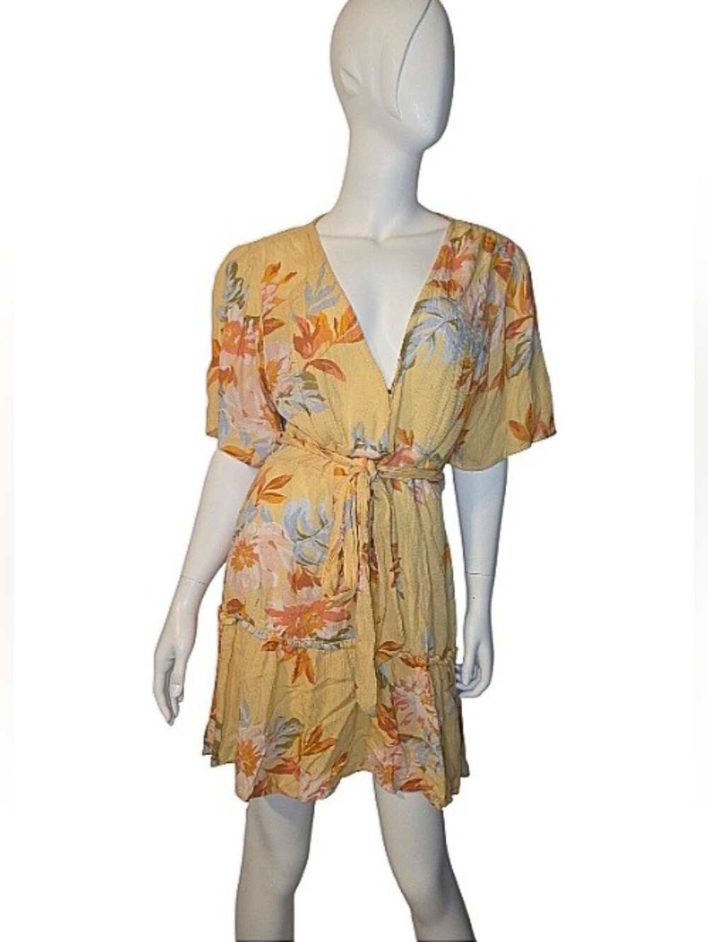 Billabong Yellow Floral Mini Dress